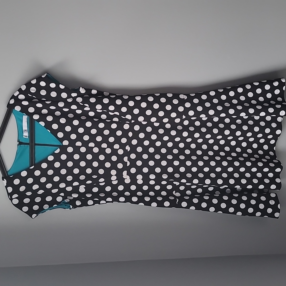 Leslie Fay Teal and Black Dress